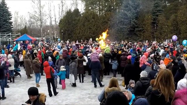 Сжигание чучела, Масленица 2015 в г. Домодедово смотреть онлайн