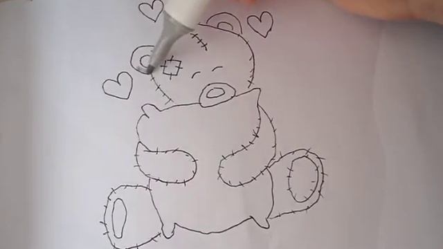 Как нарисовать мишку Тедди ?? смотреть онлайн