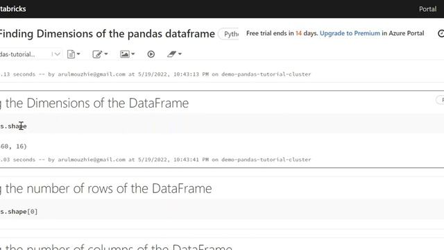 Finding Dimensions of the pandas DataFrame смотреть онлайн