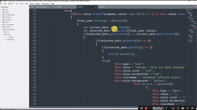 bussiness app part ii - java script - input field validations : company and maling : financial year смотреть онлайн