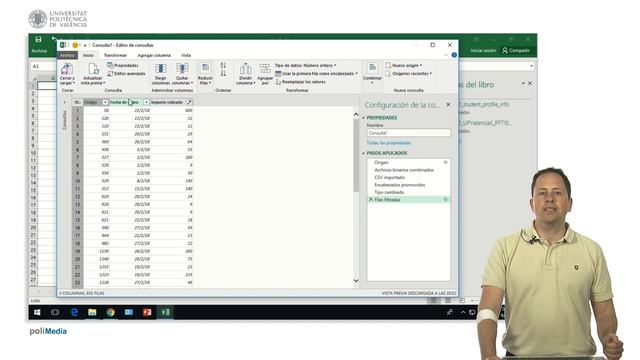 Excel. Power Query. Importar varios ficheros csv, filtrar datos, añadir columnas de f | 21/107 | UP смотреть онлайн
