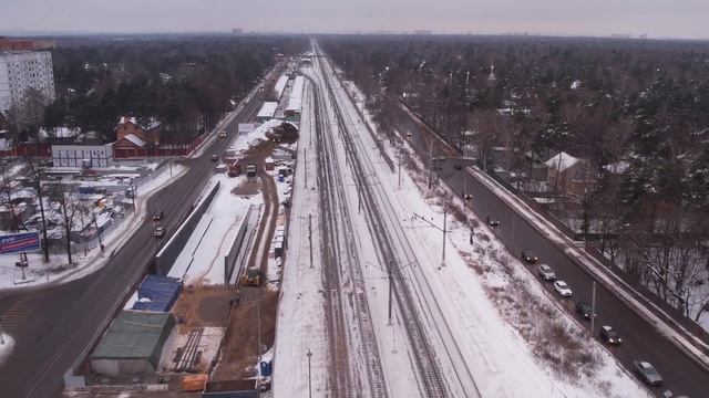 Путепровод через ж/д в районе платформы Быково (Раменский городской округ)(27.11.2022) смотреть онлайн