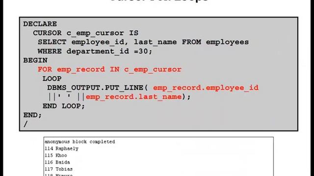 Cursor FOR Loops 55 смотреть онлайн