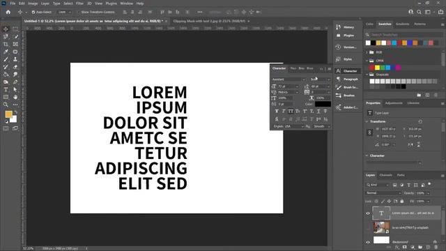 Clipping mask with text and shape Photoshop смотреть онлайн
