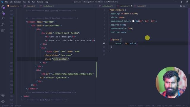 #08 - Building Contact Web Design - (தமிழில்) (Tamil) | HTML, SASS & Javascript смотреть онлайн