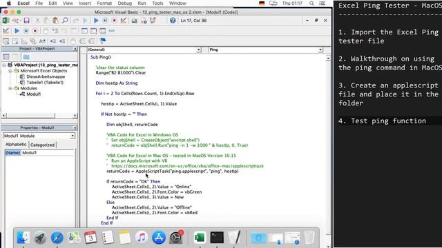Build your own Ping Tester #6 | Ping Tester for Mac OS 10.15 | Applescript | Excel VBA смотреть онлайн