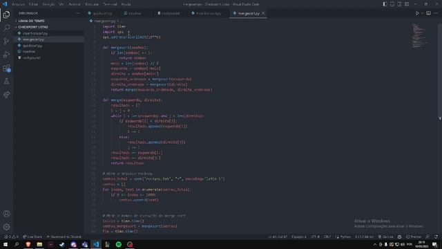 Checkpoint 2 - Códigos de Ordenação sobre o rockyou.txt (python) смотреть онлайн
