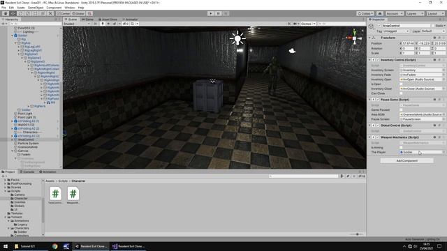 HOW TO MAKE A RESIDENT EVIL GAME IN UNITY - TUTORIAL #21 - AIMING THE WEAPON смотреть онлайн