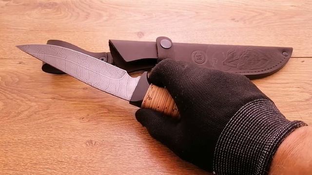 Нож "Легионер" из дамасской стали, рукоять береста/граб смотреть онлайн