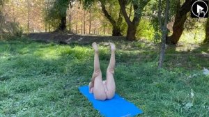 gymnastics & yoga in nature full legs up and down Streching, Contortion body flexibility or exercise