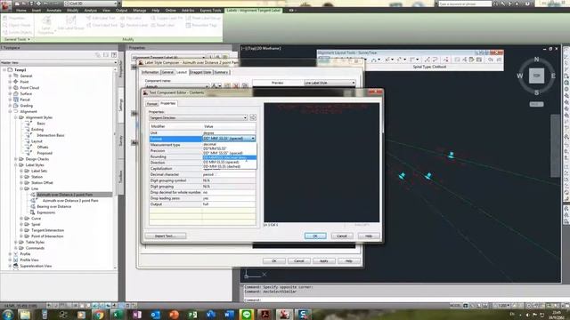 How to edit label Azimuth over distance in Autodesk Civil 3D 2012. смотреть онлайн