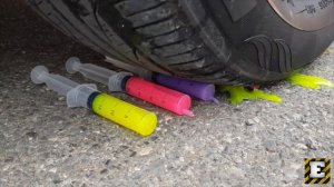 Машина Давит Предметы: РАЗНОЦВЕТНЫЕ ОРБИЗЫ ЭКСПЕРИМЕНТЫ под колесом машины АСМР