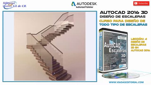 AutoCAD 2016 3D Curso Avanzado | Tutorial Español | Diseño de Escaleras Leccion 4 смотреть онлайн
