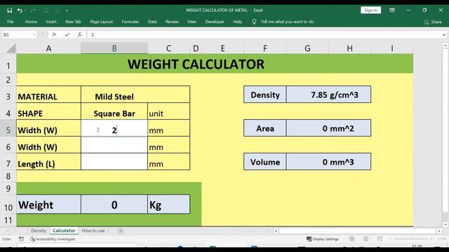 Excel template - Weight Calculator of metal @smartofficetemplates смотреть онлайн