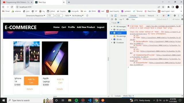 Create a Modern Ecommerce Project with React, NodeJS & MongoDB | #19 смотреть онлайн