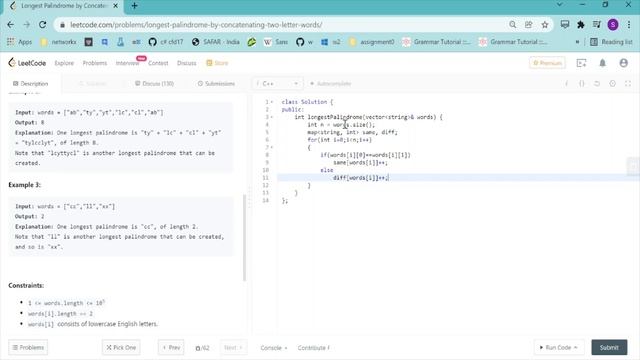 LeetCode | Biweekly Challenge | 8 Jan | Longest Palindrome String Length смотреть онлайн