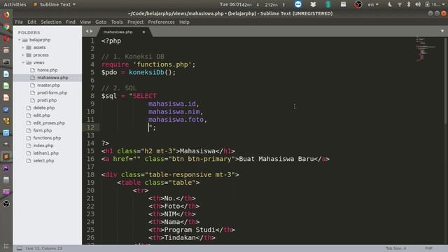 14 Menampilkan Daftar Mahasiswa (SELECT JOIN) | Membuat Aplikasi Web Sederhana | PHP & MySQL смотреть онлайн