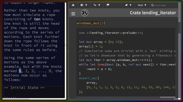 Lending Iterators, itertools, and other iterators | Advent of Code 2022 Day 09 смотреть онлайн