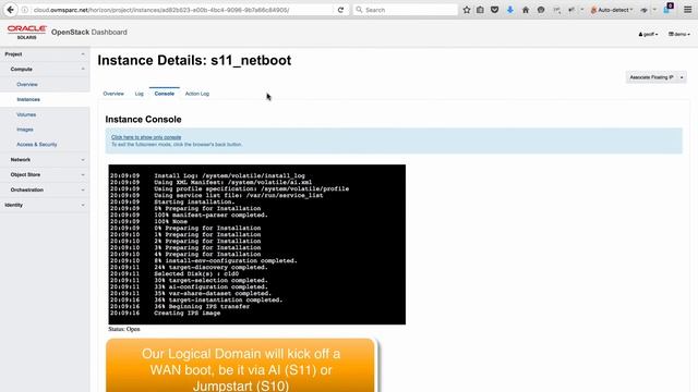 OpenStack/LDoms Network Boot Demonstration смотреть онлайн