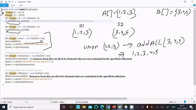 Union, Intersection and Difference Examples in Java смотреть онлайн