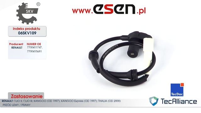 Czujnik ABS tył lewy prawy Renault Clio II, Renault Clio III, Renault Kangoo OE 7700411747 смотреть онлайн