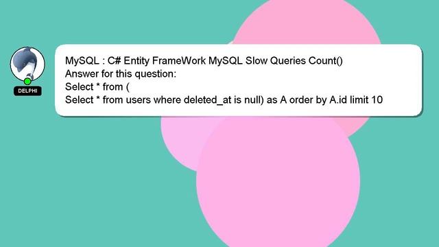 MySQL : C# Entity FrameWork MySQL Slow Queries Count() смотреть онлайн