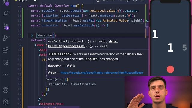React Native Countdown Timer Animation with FlatList and Animated API смотреть онлайн