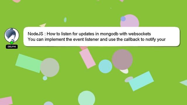 NodeJS : How to listen for updates in mongodb with websockets смотреть онлайн