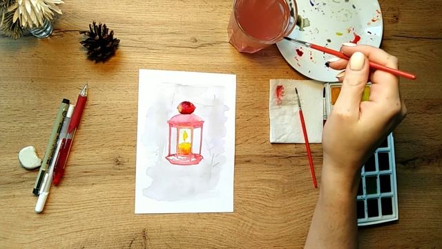 Заснеженный фонарь шаг за шагом | Рисуй со мной смотреть онлайн