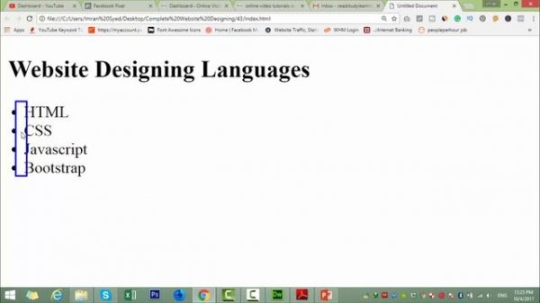 How to Change html bullets alignment and Spacing using CSS - Part 43 - RSL Tutor in Urdu and Hindi