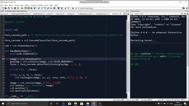 Face Detection in sequence images(video) | Part-2 | Live Face Detection using Webcam | Python 3 смотреть онлайн