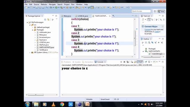 Java Tutorial in Tamil-10:Switch statement in java example program смотреть онлайн
