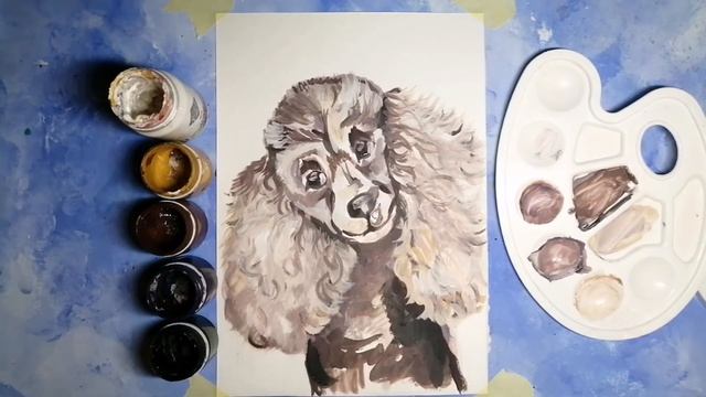 КАК НАРИСОВАТЬ СОБАКУ ПУДЕЛЯ? РИСУЕМ ПУДЕЛЯ. смотреть онлайн