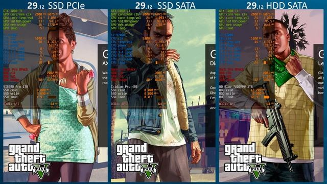 Grand Theft Auto V - SSD PCIe/SATA vs. HDD comparison of new game's loading time смотреть онлайн