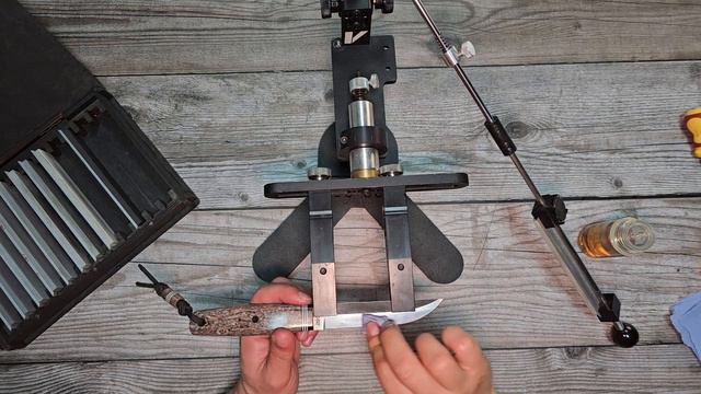 51. Заточка финки, сталь S90V. Гриталоны КК + немецкий сланец. смотреть онлайн