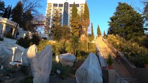 Пляж санатория Мыс Видный в Сочи/Питание шведский стол/Бар Панорама/Крымская косметика