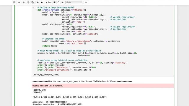 How to use cross val score for Cross Validation in Keras смотреть онлайн