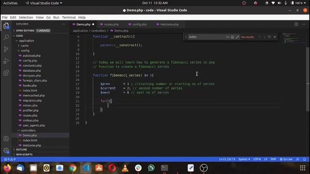 Fibonacci Series || In PHP, Codeigniter || Generate Series Of n Number смотреть онлайн