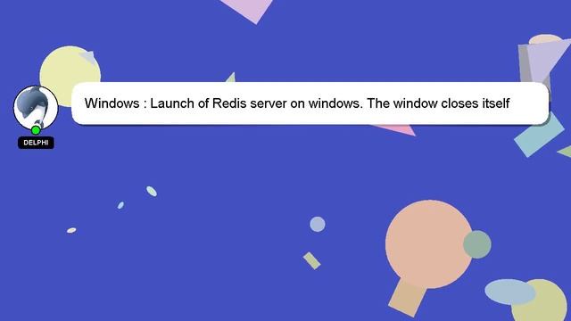 Windows : Launch of Redis server on windows. The window closes itself смотреть онлайн