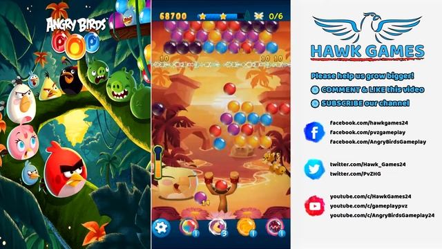 Angry Birds Stella POP Bubble Shooter Level 60 Hard - Walkthrough, No Boosters смотреть онлайн