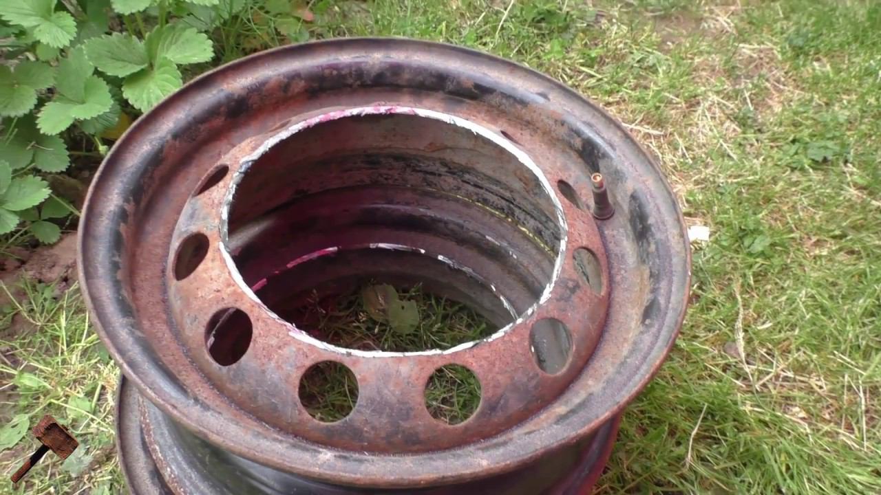 Печь для казана своими руками\ How to make a Garden wood burner from old car whee смотреть онлайн