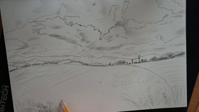 Как нарисовать Поле в деревне. Рисунки карандашом #10 смотреть онлайн