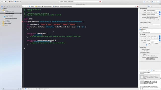 Разработка приложений для IOS (iPhone). Урок 7 - Приложение на основе таблицы смотреть онлайн