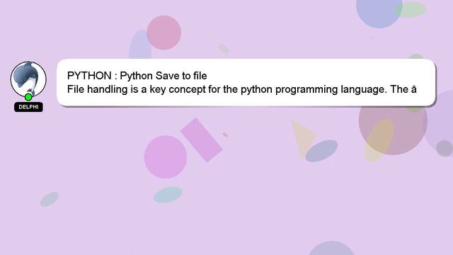 PYTHON : Python Save to file смотреть онлайн