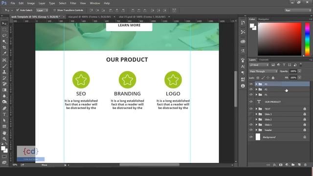 Web Template design In Photoshop step by step || UI Design Tutorial || EP-17 смотреть онлайн