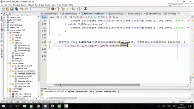 Ejemplo MVC en Java. Eliminar editorial смотреть онлайн