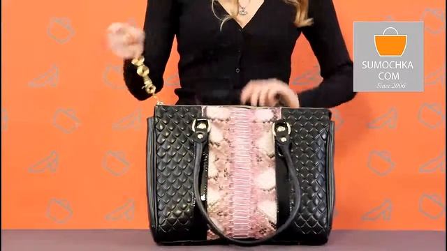Классическая сумка Marino Orlandi 3402 black python pink смотреть онлайн