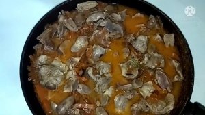 Тушёные потрошка. Куриные желудки и сердечки с овощами.