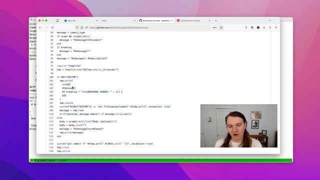 Conventional Commits CLI, What Ruby Is Great For and Where It Falls Short | Brett Codes Show Ep 3 смотреть онлайн