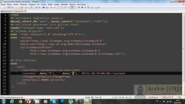 Php Dersleri 80 - Php ile Dinamik Sitemap Hazırlama İşlemi смотреть онлайн